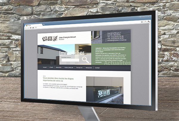 Site web et slideshow- vue n°1 -Notaire Bricart